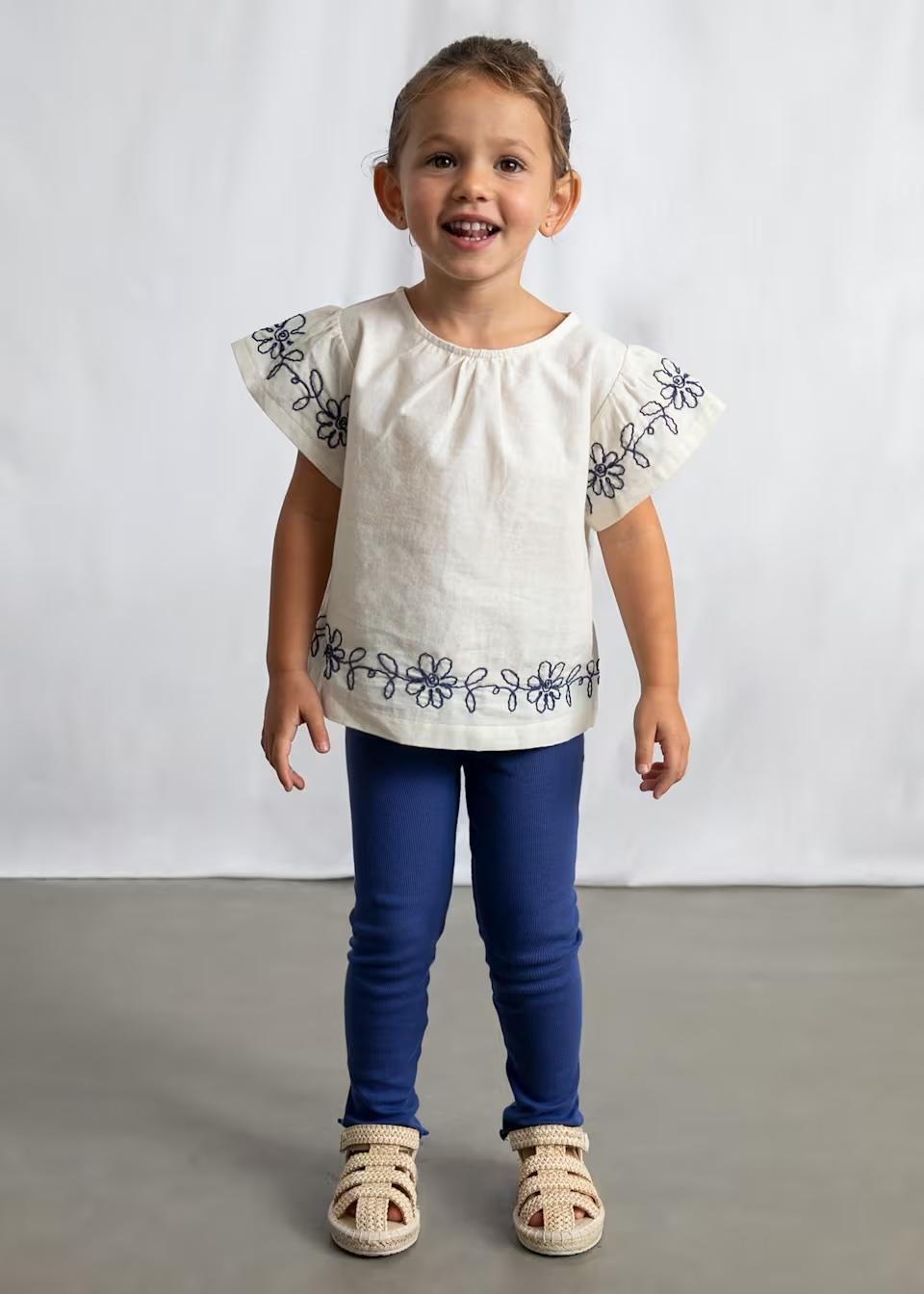 Leggings and Embroidered T-shirt Set