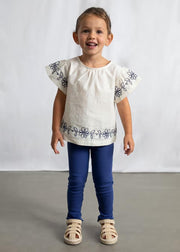 Leggings and Embroidered T-shirt Set