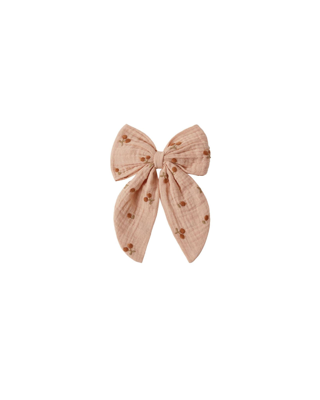 Oversized Bow - Cherry Embroidery