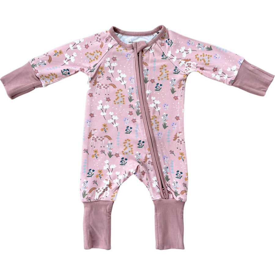 LS Zip Romper Unicorn