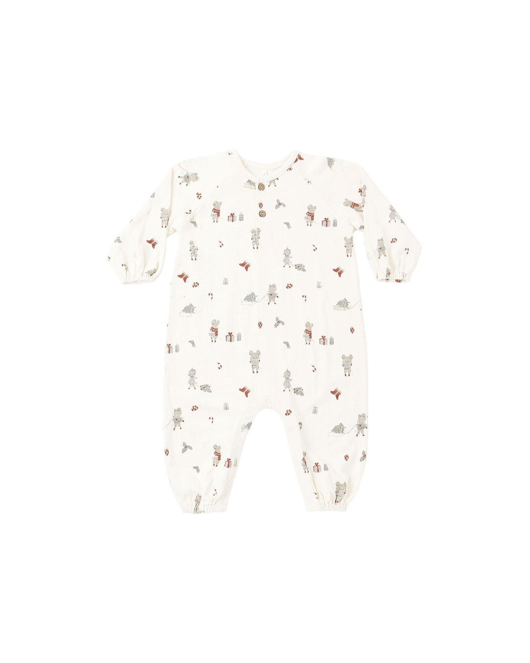 Henley Jumpsuit Holiday Mouse