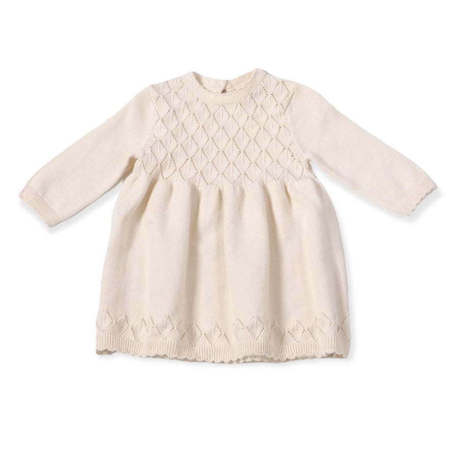 Milan Pointelle Knit Dress - Cream