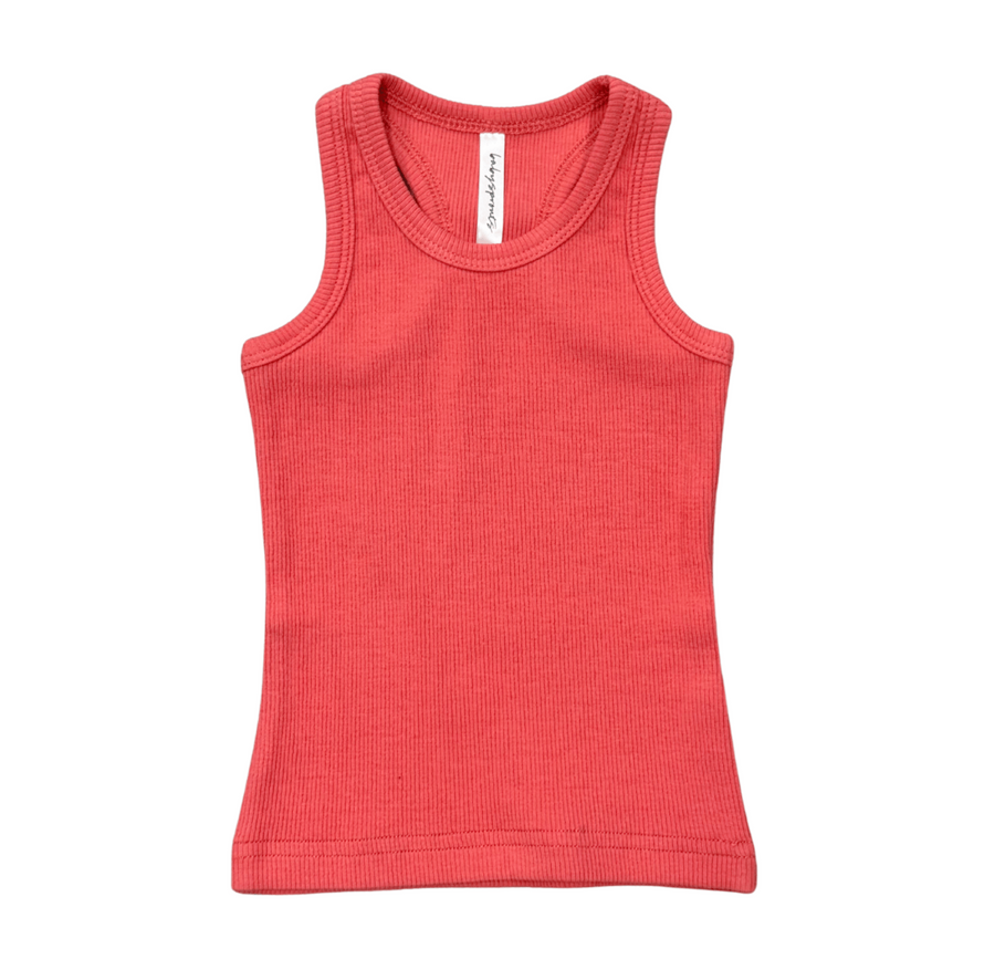 Ribbed Tank - Cherry Pink