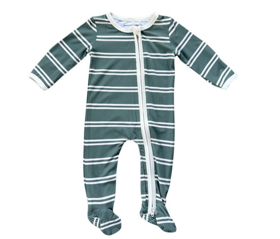 Footie Romper - Pine Stripe