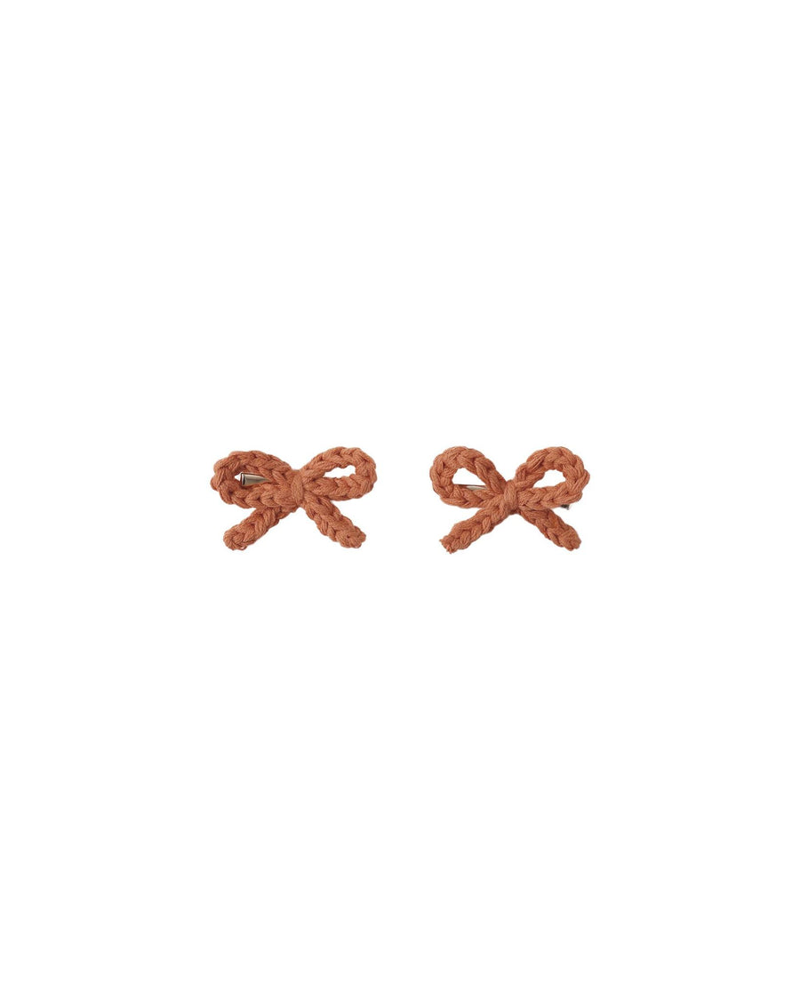 Crochet Bow Clips - Poppy